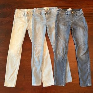 Lot of THREE girl’s Abercrombie jeans. Size 11/12 Slim.